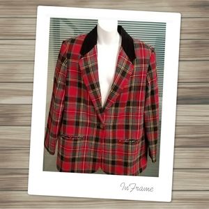 Requirements Classic Plaid Wool Blend Blaz…